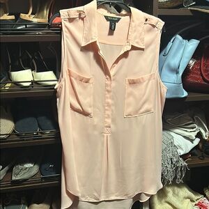 Peach Sleeveless Blouse